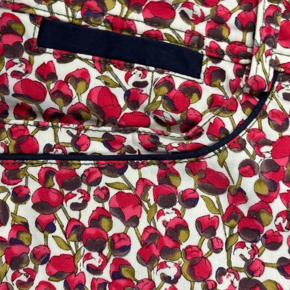 Louis Castel Floral Poppies Print Golf Capri Pants - Picture 3 of 12